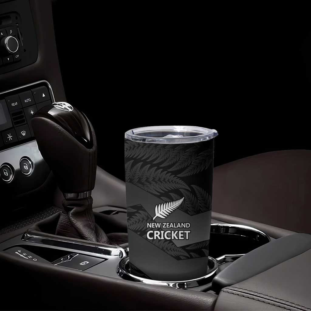 New Zealand Cricket Custom Tumbler Cup Potae Pango Black Fern Pattern LT9 - Polynesian Pride