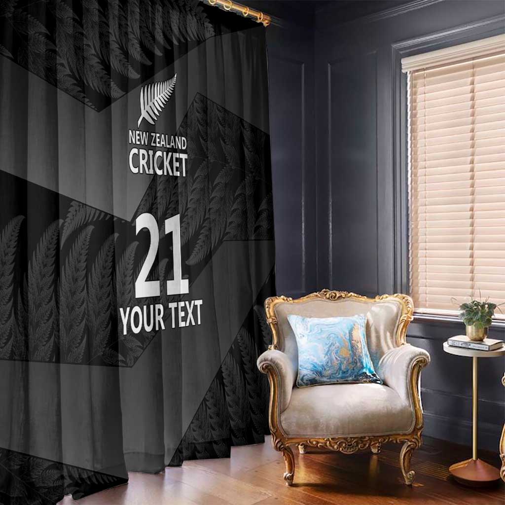 New Zealand Cricket Custom Window Curtain Potae Pango Black Fern Pattern LT9 - Polynesian Pride