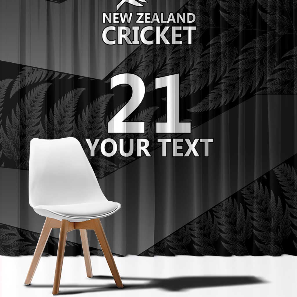New Zealand Cricket Custom Window Curtain Potae Pango Black Fern Pattern LT9 - Polynesian Pride
