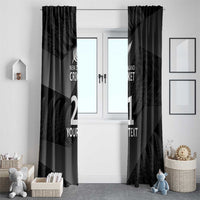 New Zealand Cricket Custom Window Curtain Potae Pango Black Fern Pattern LT9 - Polynesian Pride