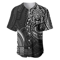 Polynesian Turtle Tribal Tattoo Baseball Jersey Black Style