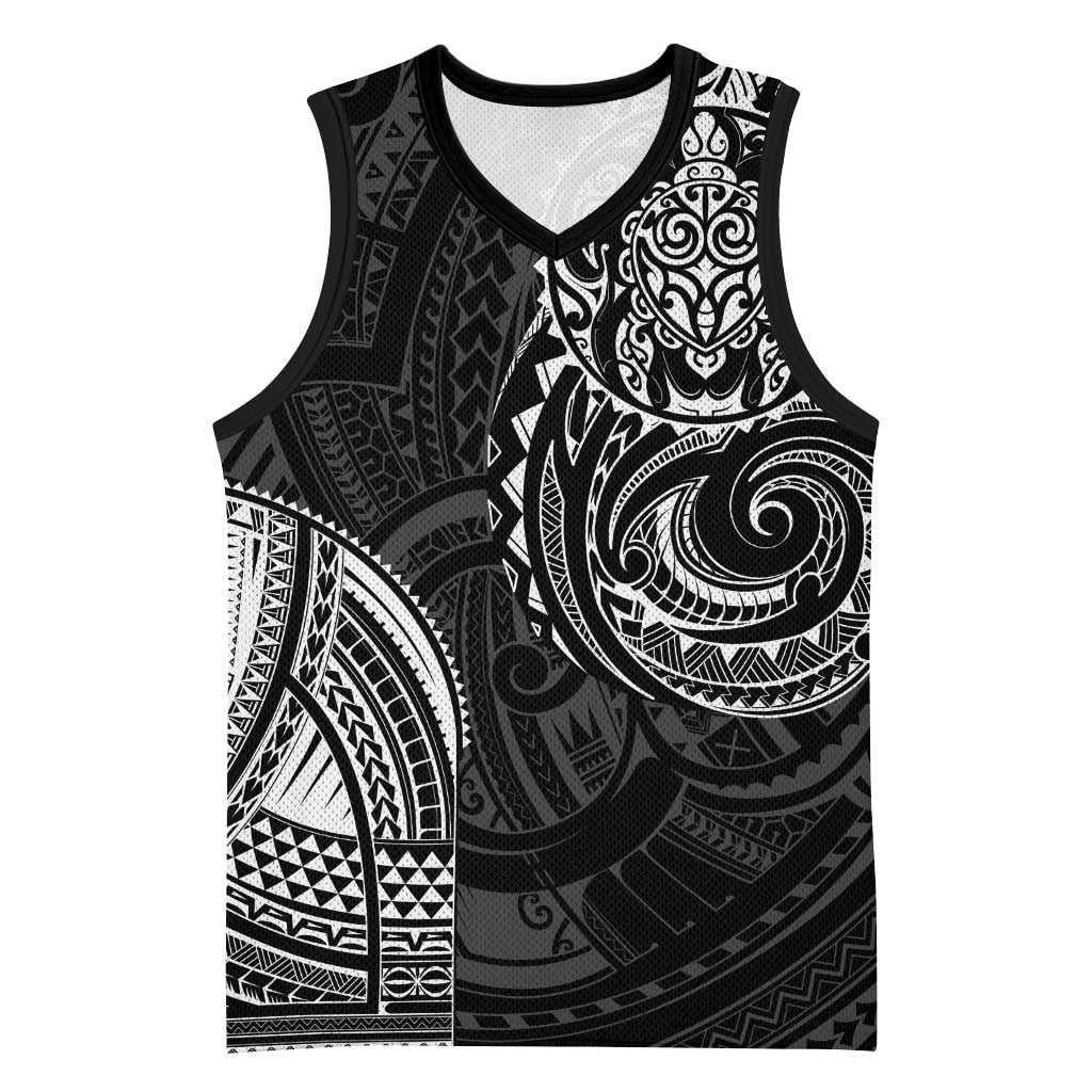 Polynesian Turtle Tribal Tattoo Basketball Jersey Black Style LT9 Unisex Black - Polynesian Pride