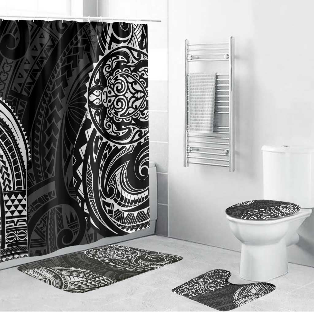 Polynesian Turtle Tribal Tattoo Bathroom Set Black Style - Polynesian Pride