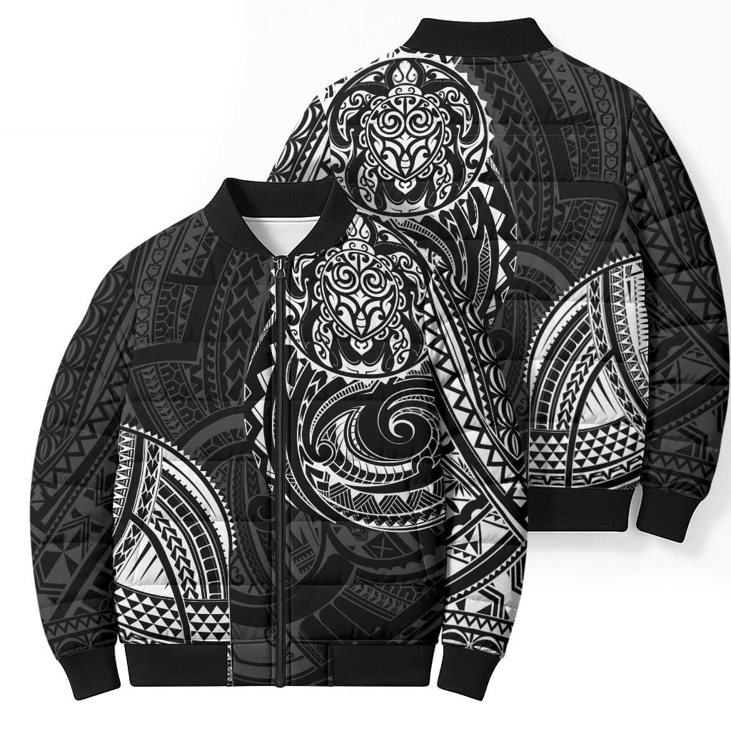 Polynesian Turtle Tribal Tattoo Bomber Puffer Jacket Black Style LT9 - Polynesian Pride