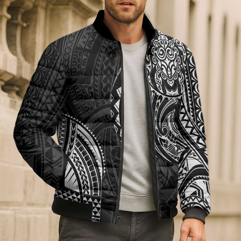 Polynesian Turtle Tribal Tattoo Bomber Puffer Jacket Black Style LT9 - Polynesian Pride