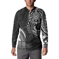 Polynesian Turtle Tribal Tattoo Button Sweatshirt Black Style LT9 - Polynesian Pride