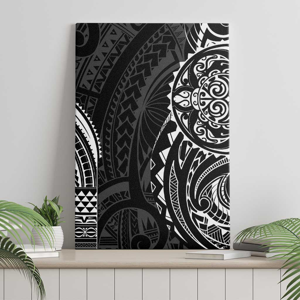Polynesian Turtle Tribal Tattoo Canvas Wall Art Black Style LT9 - Polynesian Pride