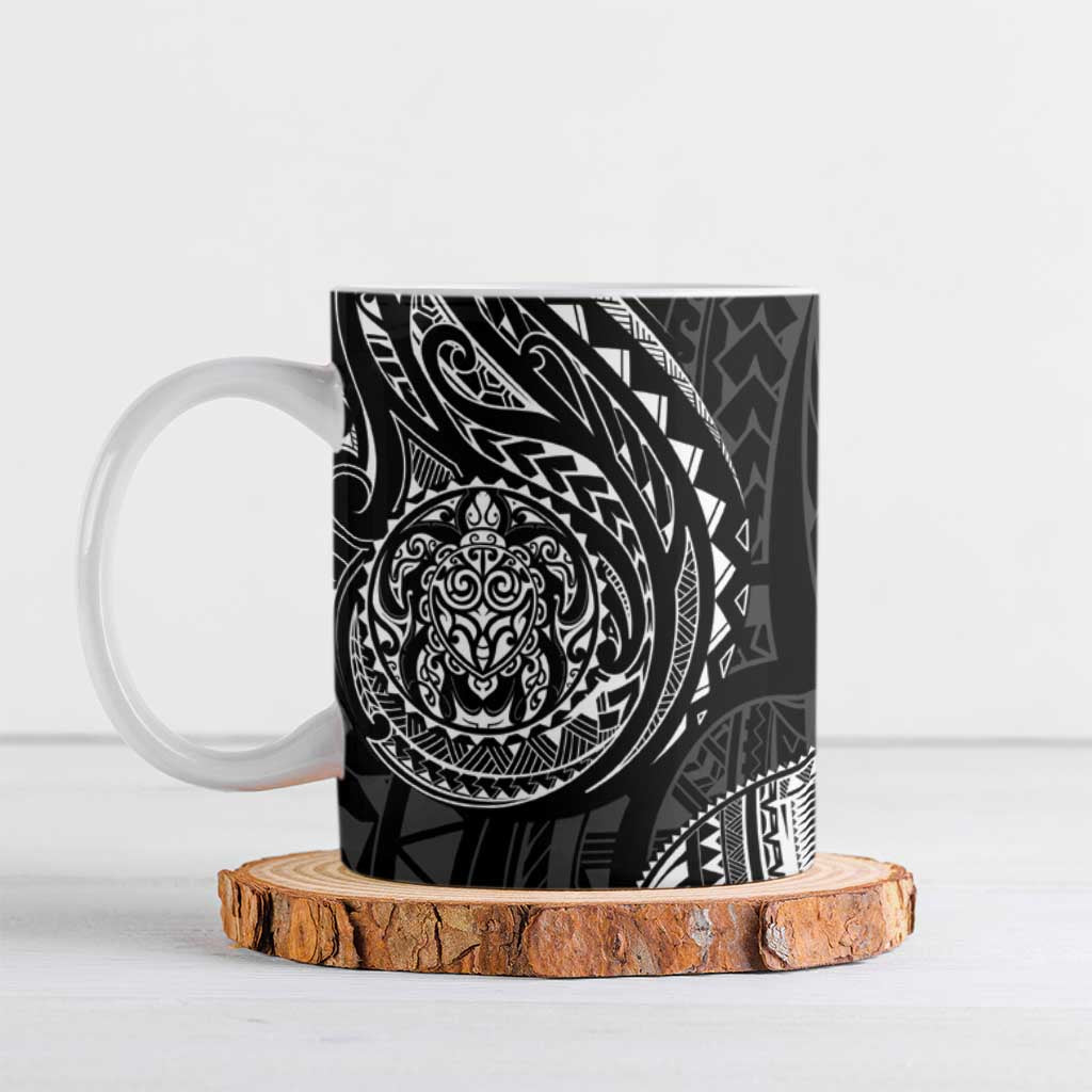 Polynesian Turtle Tribal Tattoo Ceramic Mug Black Style LT9 Black - Polynesian Pride