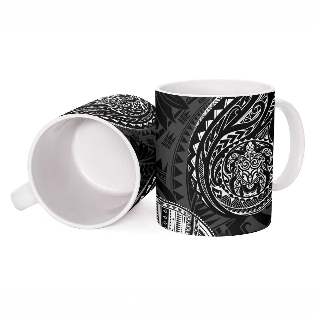 Polynesian Turtle Tribal Tattoo Ceramic Mug Black Style LT9 - Polynesian Pride