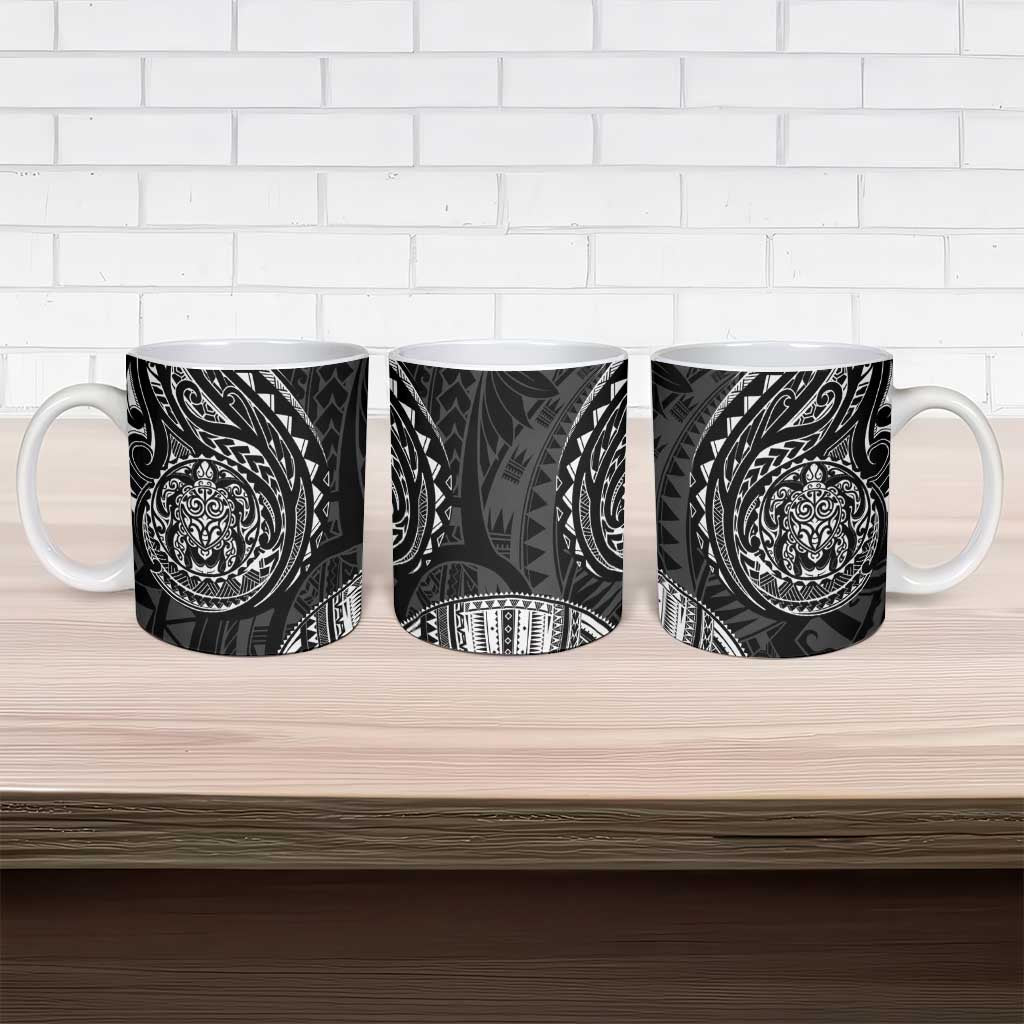 Polynesian Turtle Tribal Tattoo Ceramic Mug Black Style LT9 - Polynesian Pride