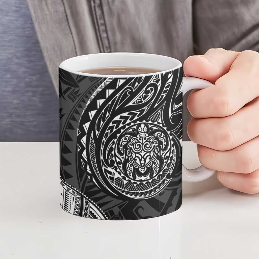 Polynesian Turtle Tribal Tattoo Ceramic Mug Black Style LT9 - Polynesian Pride
