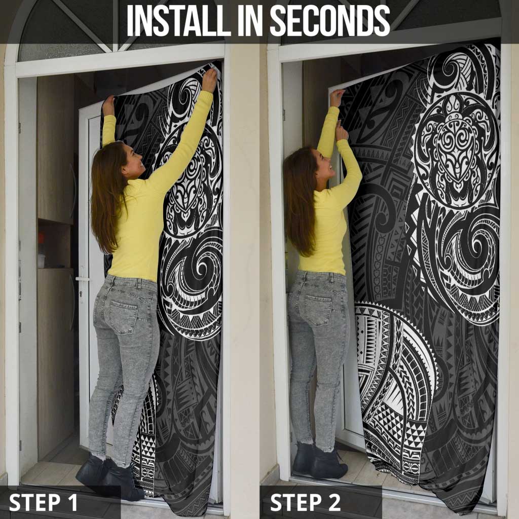 Polynesian Turtle Tribal Tattoo Door Cover Black Style - Polynesian Pride