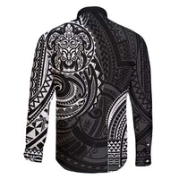 Polynesian Turtle Tribal Tattoo Family Matching Long Sleeve Bodycon Dress and Hawaiian Shirt Black Style