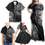 Polynesian Turtle Tribal Tattoo Family Matching Off Shoulder Maxi Dress and Hawaiian Shirt Black Style