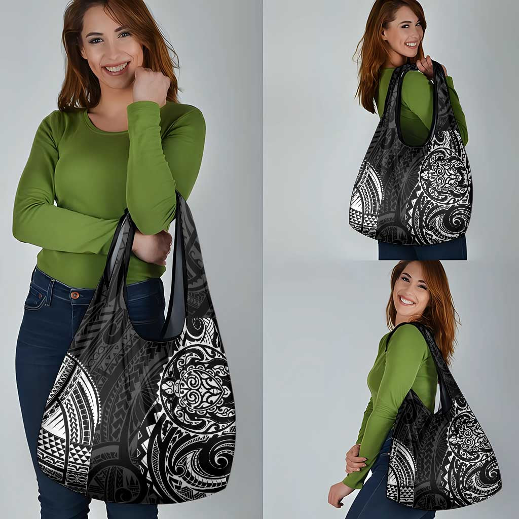 Polynesian Turtle Tribal Tattoo Grocery Bag Black Style LT9 - Polynesian Pride