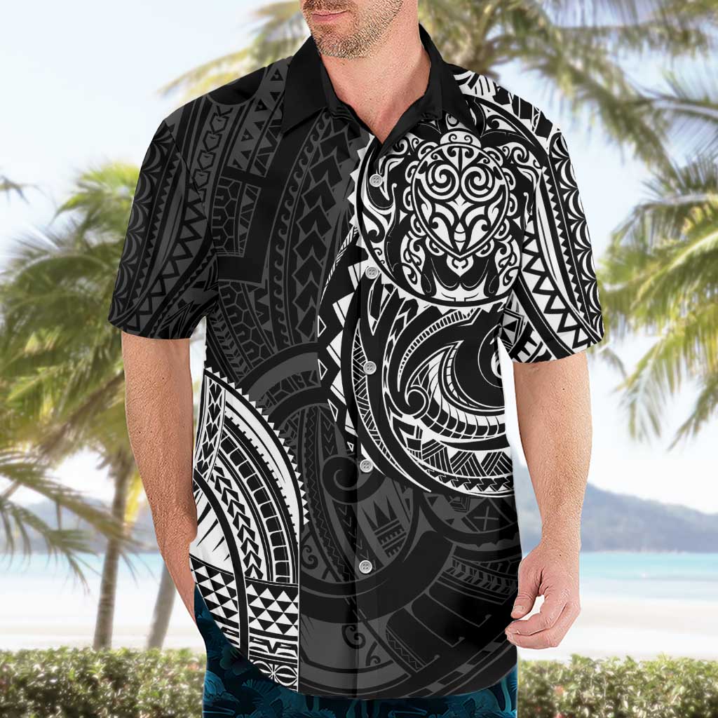 Polynesian Turtle Tribal Tattoo Hawaiian Shirt Black Style LT9 - Polynesian Pride
