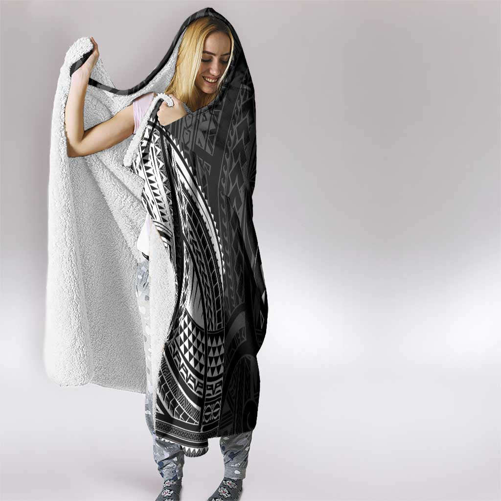 Polynesian Turtle Tribal Tattoo Hooded Blanket Black Style LT9 - Polynesian Pride