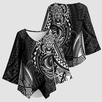 Polynesian Turtle Tribal Tattoo Kimono Sleeve Blouse Black Style LT9 - Polynesian Pride