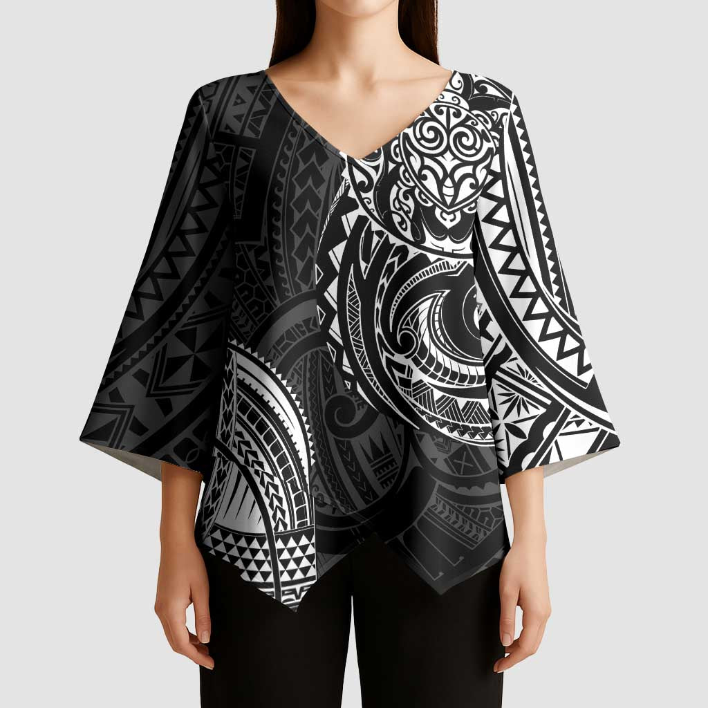 Polynesian Turtle Tribal Tattoo Kimono Sleeve Blouse Black Style LT9 - Polynesian Pride