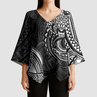 Polynesian Turtle Tribal Tattoo Kimono Sleeve Blouse Black Style LT9 - Polynesian Pride