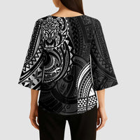 Polynesian Turtle Tribal Tattoo Kimono Sleeve Blouse Black Style LT9 - Polynesian Pride