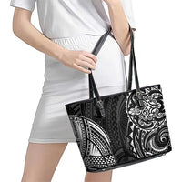 Polynesian Turtle Tribal Tattoo Leather Tote Bag Black Style LT9 - Polynesian Pride