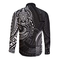 Polynesian Turtle Tribal Tattoo Long Sleeve Button Shirt Black Style LT9 - Polynesian Pride