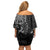 Polynesian Turtle Tribal Tattoo Off Shoulder Short Dress Black Style