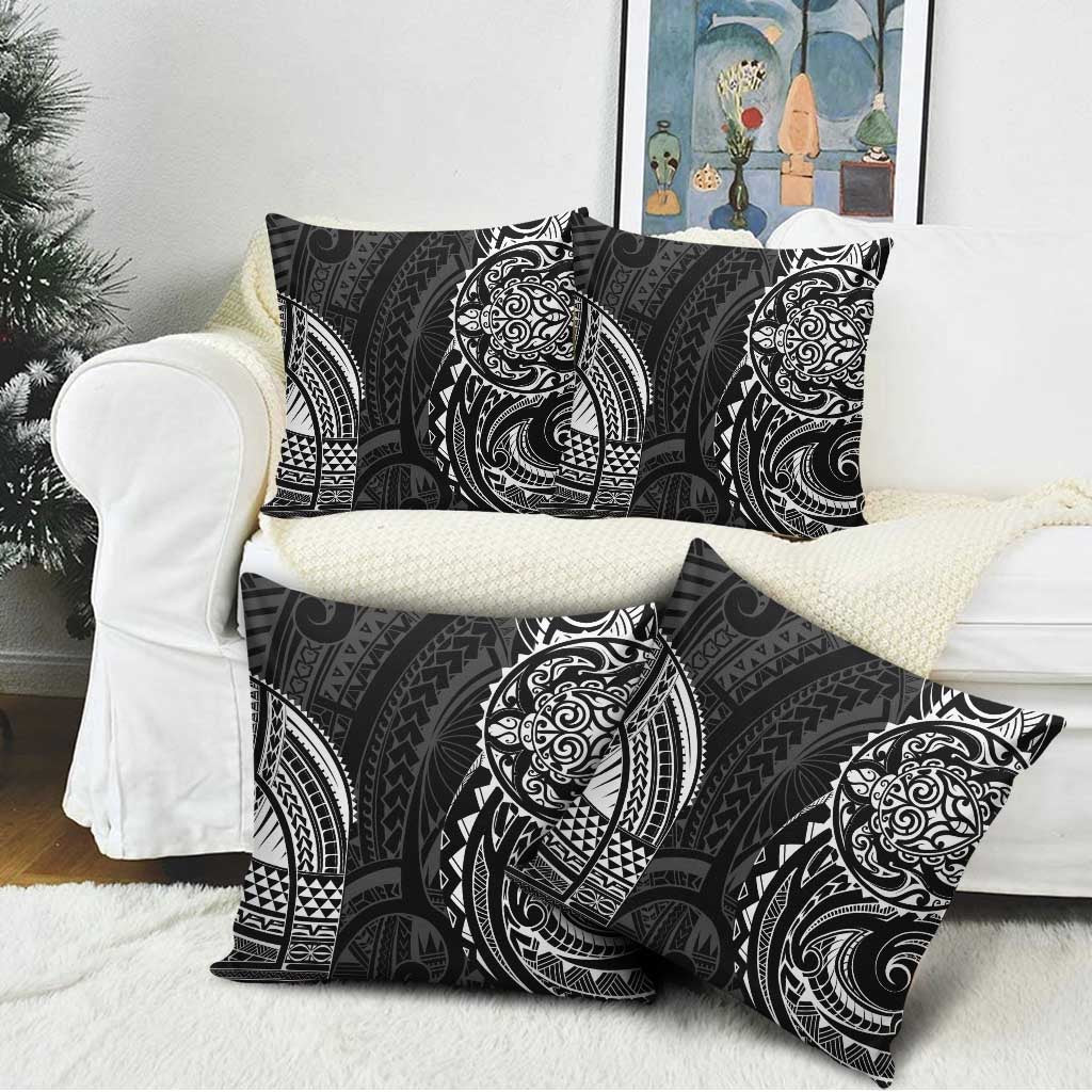Polynesian Turtle Tribal Tattoo Pillow Cover Black Style - Polynesian Pride