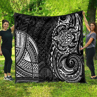 Polynesian Turtle Tribal Tattoo Quilt Black Style