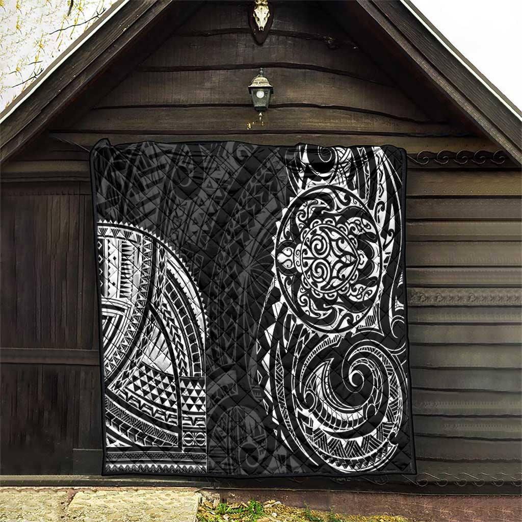 Polynesian Turtle Tribal Tattoo Quilt Black Style