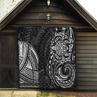 Polynesian Turtle Tribal Tattoo Quilt Black Style