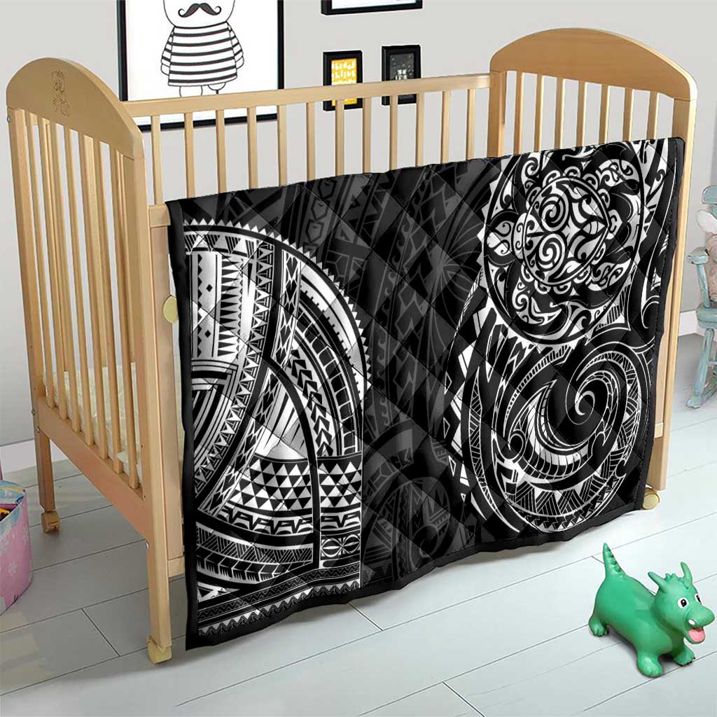 Polynesian Turtle Tribal Tattoo Quilt Black Style