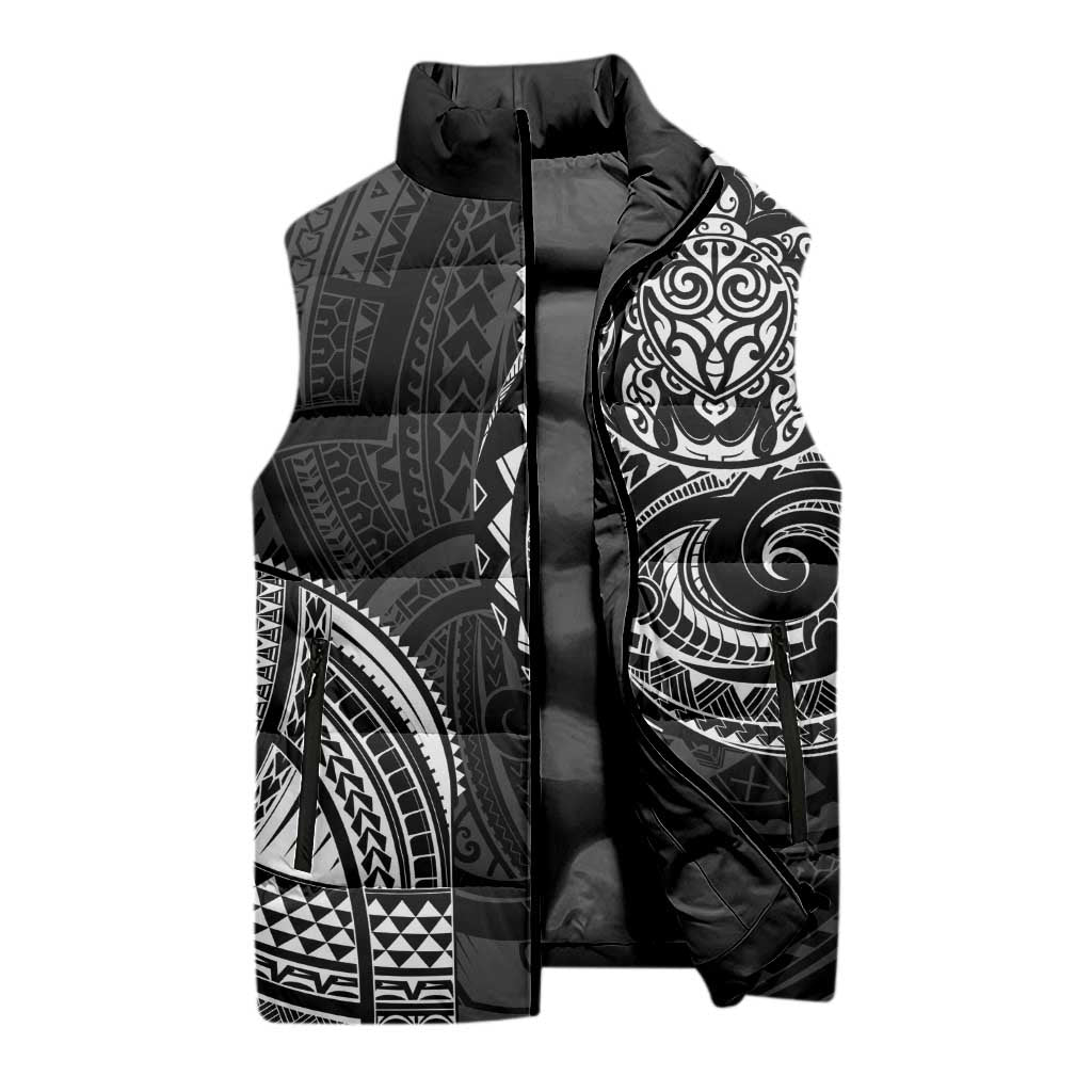 Polynesian Turtle Tribal Tattoo Sleeveless Puffer Jacket Black Style LT9 - Polynesian Pride
