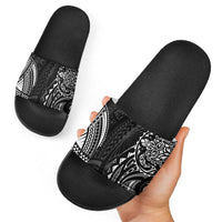 Polynesian Turtle Tribal Tattoo Slide Sandals Black Style - Polynesian Pride