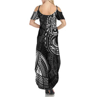 Polynesian Turtle Tribal Tattoo Summer Maxi Dress Black Style LT9 - Polynesian Pride