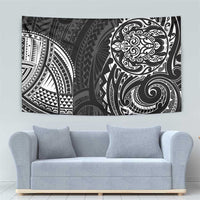 Polynesian Turtle Tribal Tattoo Tapestry Black Style