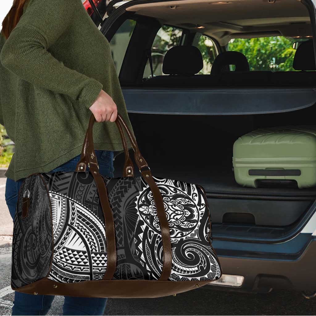 Polynesian Turtle Tribal Tattoo Travel Bag Black Style - Polynesian Pride