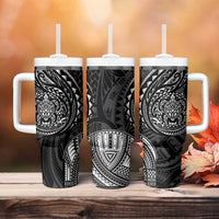 Polynesian Turtle Tribal Tattoo Tumbler With Handle Black Style LT9 - Polynesian Pride