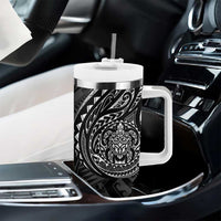 Polynesian Turtle Tribal Tattoo Tumbler With Handle Black Style LT9 - Polynesian Pride