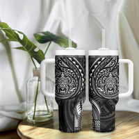 Polynesian Turtle Tribal Tattoo Tumbler With Handle Black Style LT9 - Polynesian Pride
