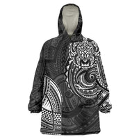 Polynesian Turtle Tribal Tattoo Wearable Blanket Hoodie Black Style LT9 One Size Black - Polynesian Pride