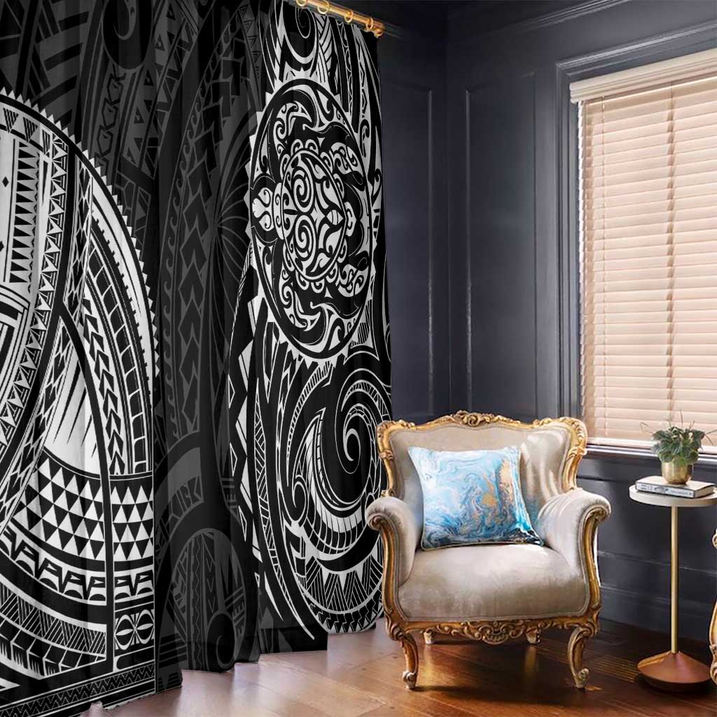 Polynesian Turtle Tribal Tattoo Window Curtain Black Style LT9 - Polynesian Pride