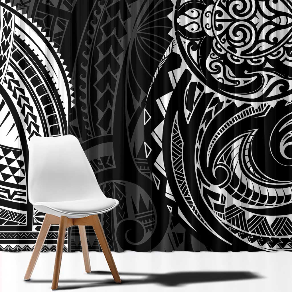 Polynesian Turtle Tribal Tattoo Window Curtain Black Style LT9 - Polynesian Pride