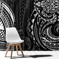 Polynesian Turtle Tribal Tattoo Window Curtain Black Style LT9 - Polynesian Pride