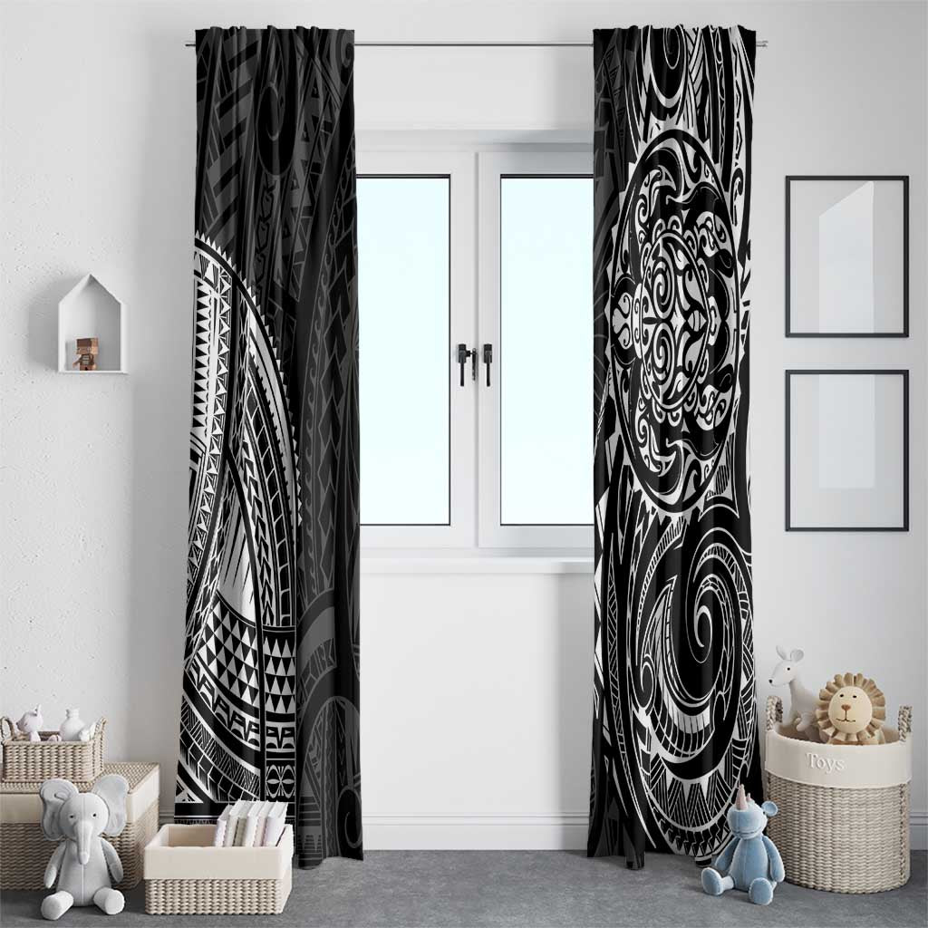 Polynesian Turtle Tribal Tattoo Window Curtain Black Style LT9 - Polynesian Pride