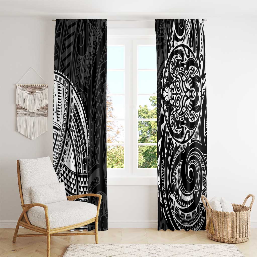 Polynesian Turtle Tribal Tattoo Window Curtain Black Style LT9 - Polynesian Pride