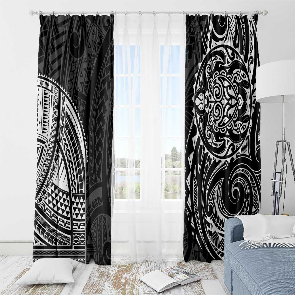 Polynesian Turtle Tribal Tattoo Window Curtain Black Style LT9 - Polynesian Pride