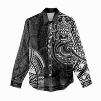 Polynesian Turtle Tribal Tattoo Women Casual Shirt Black Style
