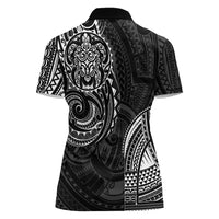 Polynesian Turtle Tribal Tattoo Women Polo Shirt Black Style